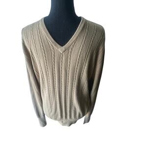 VTG Pebble Beach Sportswear Khaki V-Neck Sweater Men’s L